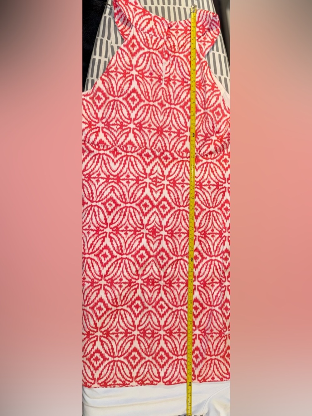 INC International Concepts woman’s Coral & White sleeveless Dress Size 12 Beaded - Picture 16 of 16